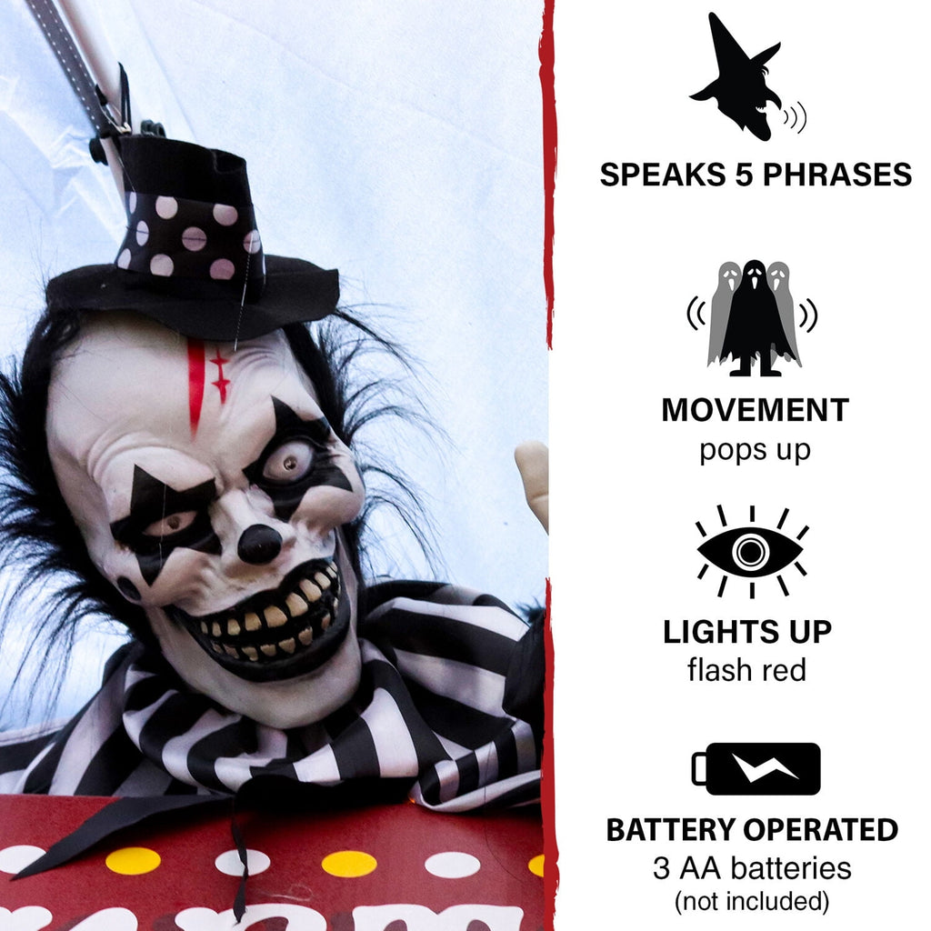 1.8 ft Groundbreaker Clown-Vile, Halloween Decoration, Multi-Color, HHFJCLOWN-2LSA