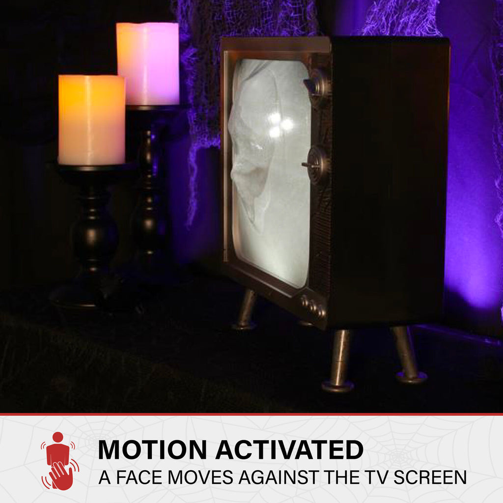11.8 in Haunted TV by Tekky, Premium Halloween Animatronic, HHHAUNTTV-1FLSA