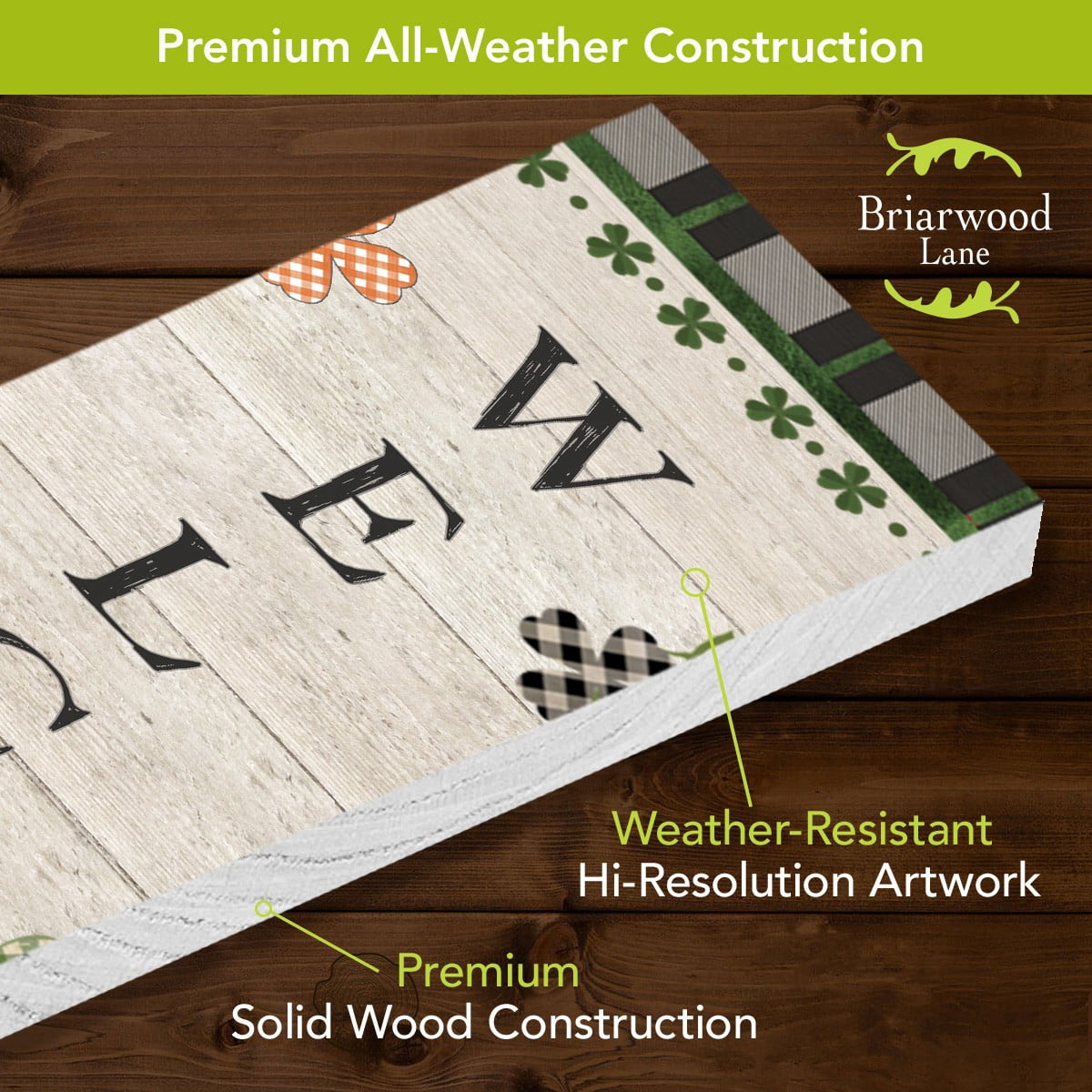Briarwood Lane Valentine's Double Sided Reversible Pine Porch Leaner 47x9.5 Holiday Pickup Trucks For Valentine's Porch Leaner