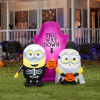 Airblown Inflatable Minions Halloween Scene Universal, 5 ft Tall, Multicolored