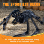 45inch Giant Spider Halloween Decorations,Scary Spider Halloween Outdoor Party Decorations Props Halloween Yard Decorations,Black