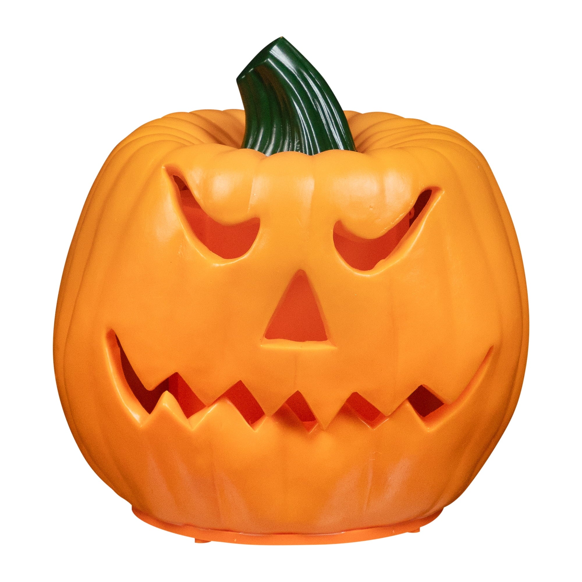 9.75" Jack-O-Lantern Animated Double-Sided Halloween Pumpkin - Orange/Green