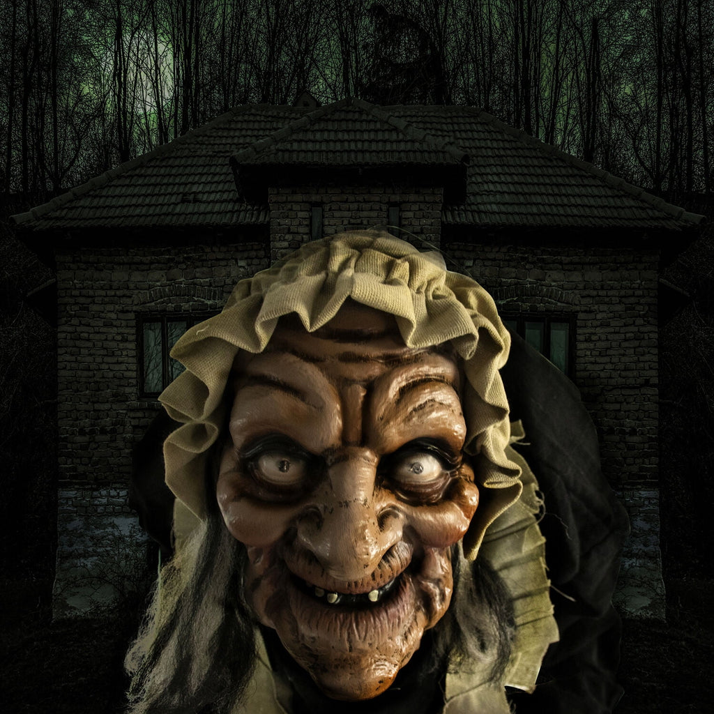5 ft Life-Size Animatronic Indoor/Covered Outdoor Zombie Maid Halloween Decoration, HHLADY-4FLSA