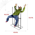 4.4 ft Voice-Sensor Impaled Zombie Halloween Animatronic, HHIMPZOMB-1FLSA
