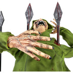 4.4 ft Voice-Sensor Impaled Zombie Halloween Animatronic, HHIMPZOMB-1FLSA