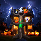 Coolmade 9ft Halloween Inflatable Tree Decoration with pumpkin, Ghost, Owl, Blow up Yard Inflatables with Built-in LEDs for Garden Lawn Indoor Party Decor