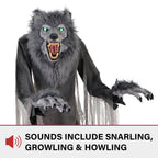 7 ft Tall Motion-Activated Towering Werewolf, Premium Halloween Animatronic, Plug-In, HHTWRWOLF-1FLSA