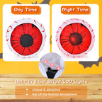 Costway 2 Pack 3 FT Halloween Inflatable Eyeballs w/ Air Blower & Red LED Lights