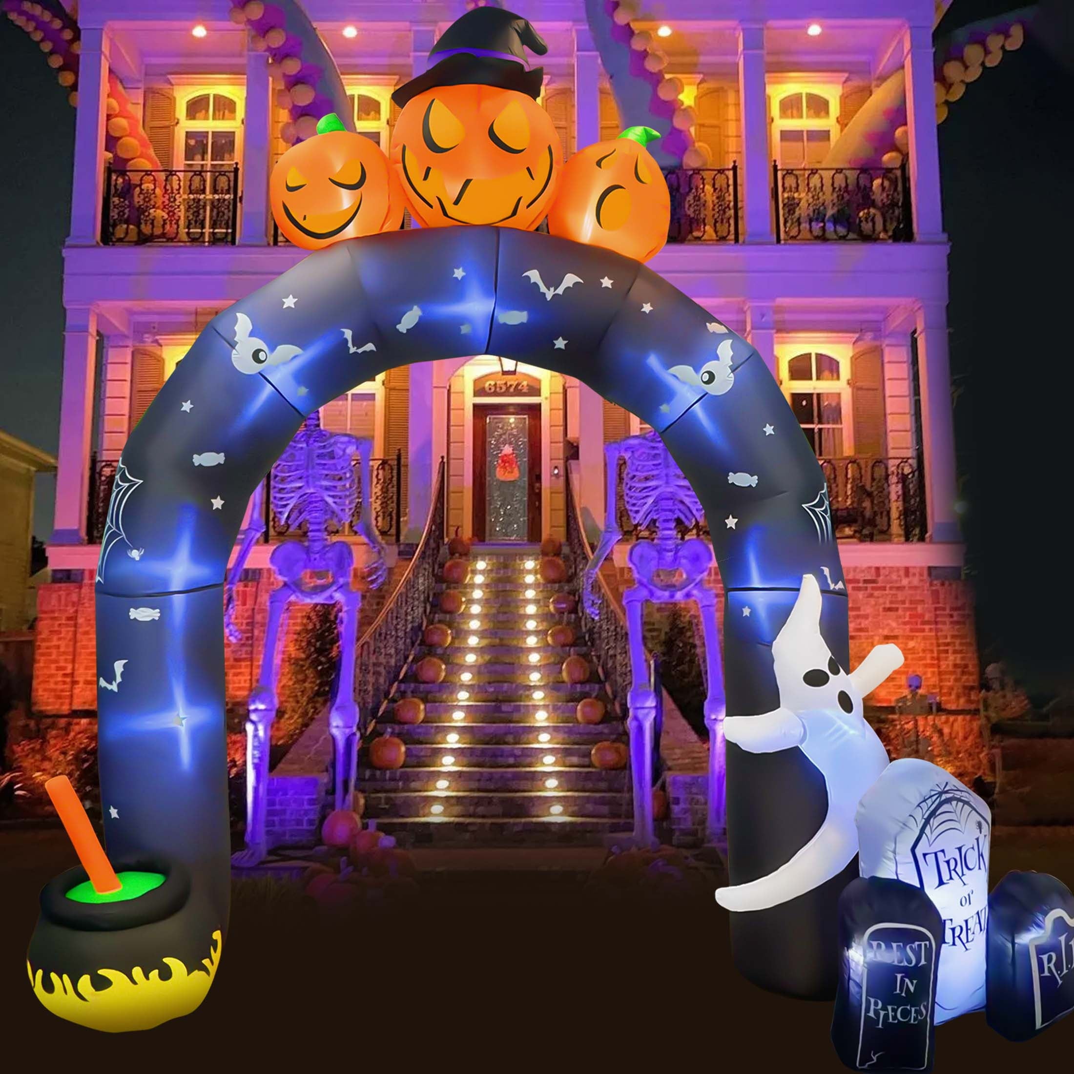 10 FT Halloween Inflatables Archway Outdoor Decorations, Scary Halloween Arch Blow Up Yard Decorations for Front Yard Lawn Garden Decor