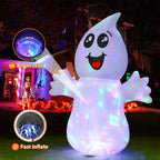 Halloween Inflatables 5 FT Halloween Ghost Inflatable with Built-in LEDs, Cute Halloween Inflatable Ghost Blow up Ghost Inflatable, Outdoor Halloween Decorations for Halloween Holiday Party