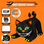 COMIN 6 FT Animated Halloween Inflatables Black Cat Outdoor Decorations Blow Up Yard Large Cat with Moving Head and Built-in LEDs for Indoor Party Garden Lawn Decor