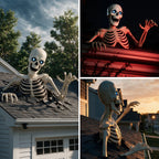48" Halloween Giant Groundbreaker Skeleton with LED Light Moving Eyes, Creepy Sound Effect for Yard Porch Halloween Decoration
