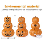14 Inch Light Up Large Jack O Lantern - Halloween Pumpkin Decoration For Indoor/Outdoor