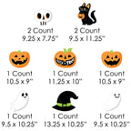 Big Dot of Happiness Jack-O'-Lantern Halloween - Black Cat Ghost Skull & Witch Hat Lawn Decor - Outdoor Kids Halloween Party Yard Decorations - 10 Pc