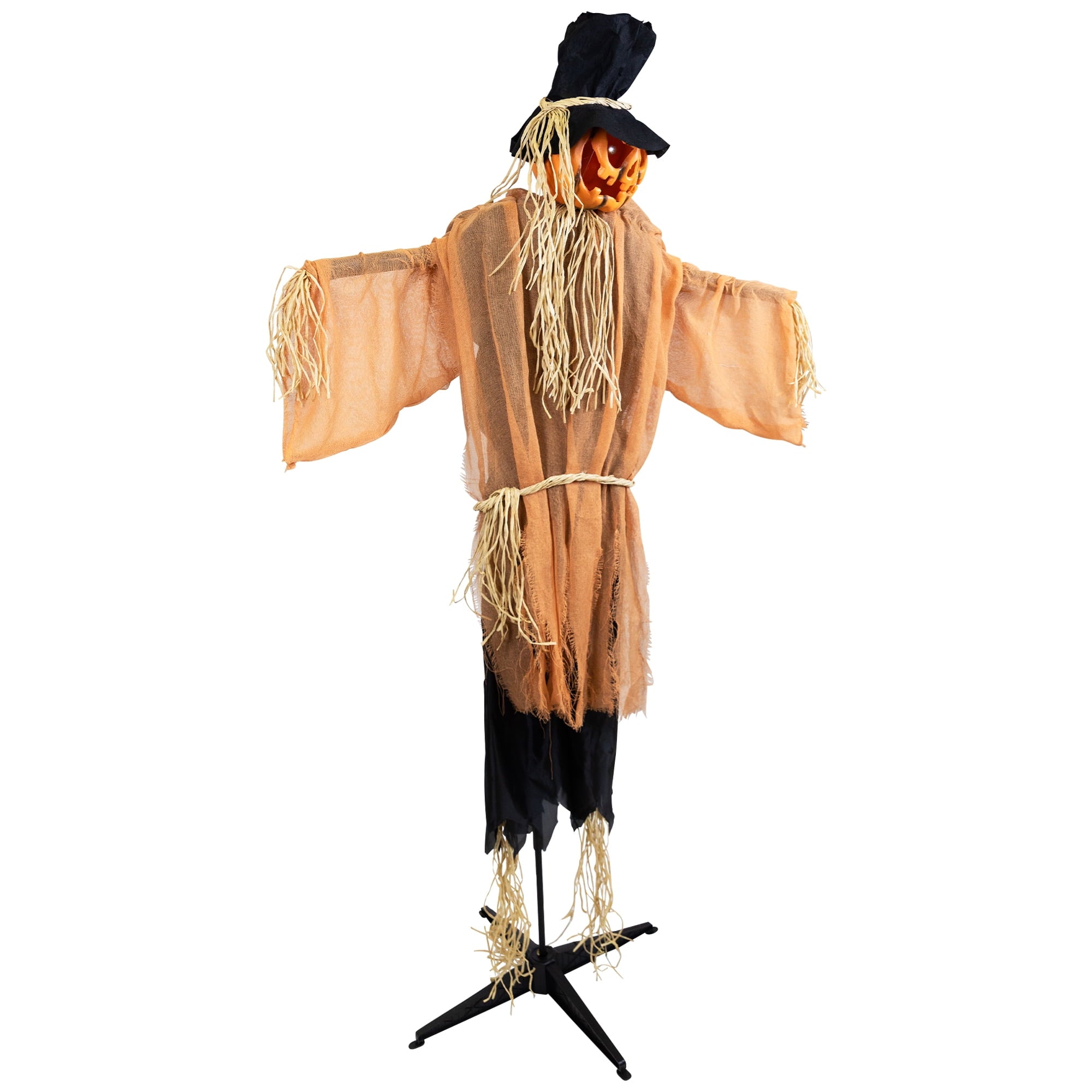 Animated Jack-O'-Lantern Scarecrow Halloween Decoration - 6'
