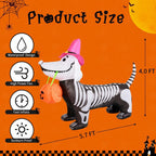 Halloween Inflatables 5.7 FT Halloween Skeleton Dog Inflatable, Halloween Skeleton Puppy Inflatable with Build-in LEDs, Outdoor Halloween Decorations Clearance for Halloween Holiday Party