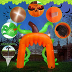 12FT Giant Halloween Pumpkin Arch Inflatable with LED Lights, Scary Blow-Up Decoration for Lawn, Garden, and Yard Holiday Party
