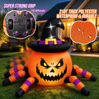 (2 pack) 2.6ft Remote Control Halloween Inflatable with Music Lights,Pumpkin Spider Car Blow ups Rc Car,Indoor Outdoor Decorations
