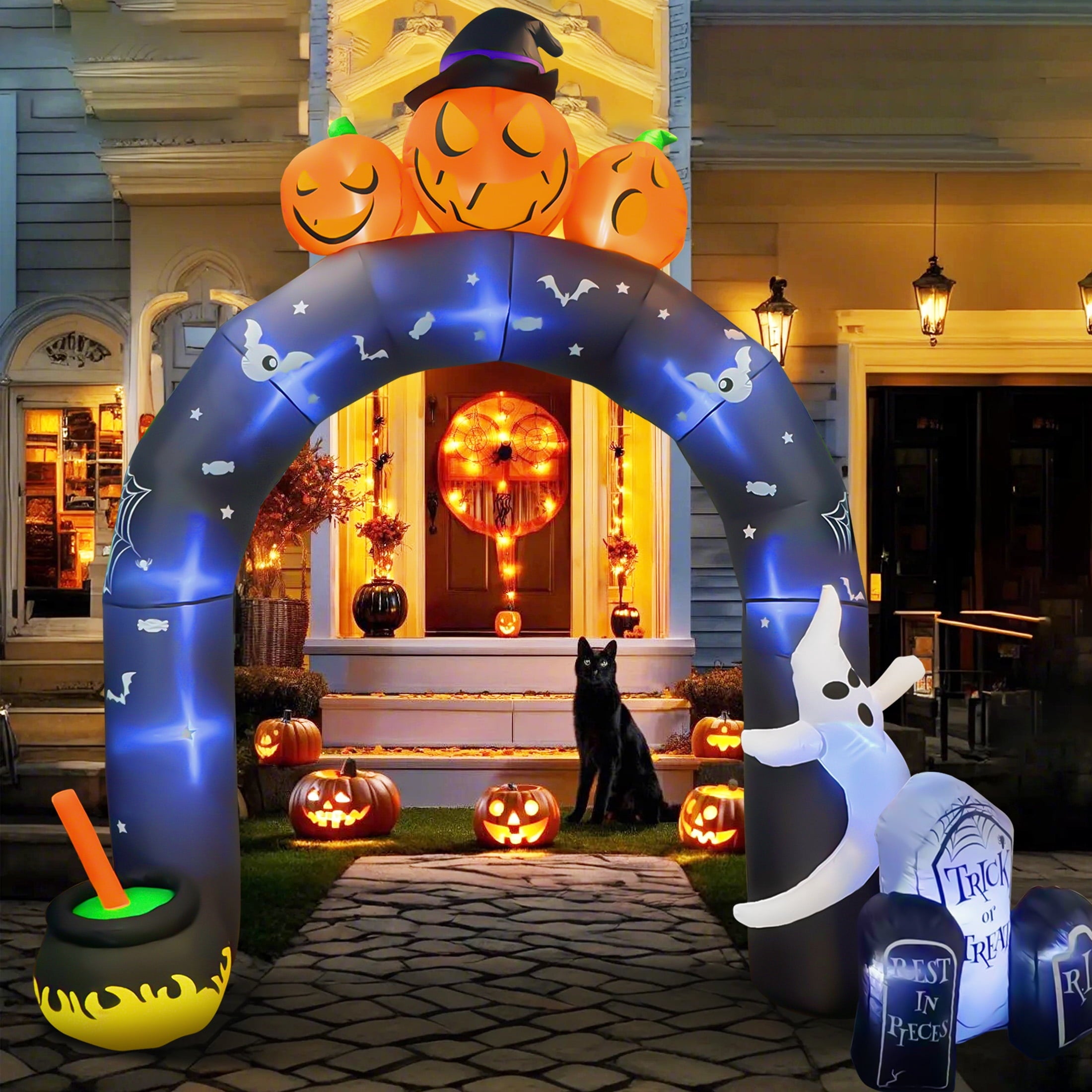 10 FT Halloween Inflatables Archway Outdoor Decorations, Scary Halloween Arch Blow Up Yard Decorations for Front Yard Lawn Garden Decor