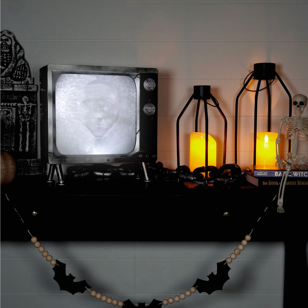 11.8 in Haunted TV by Tekky, Premium Halloween Animatronic, HHHAUNTTV-1FLSA