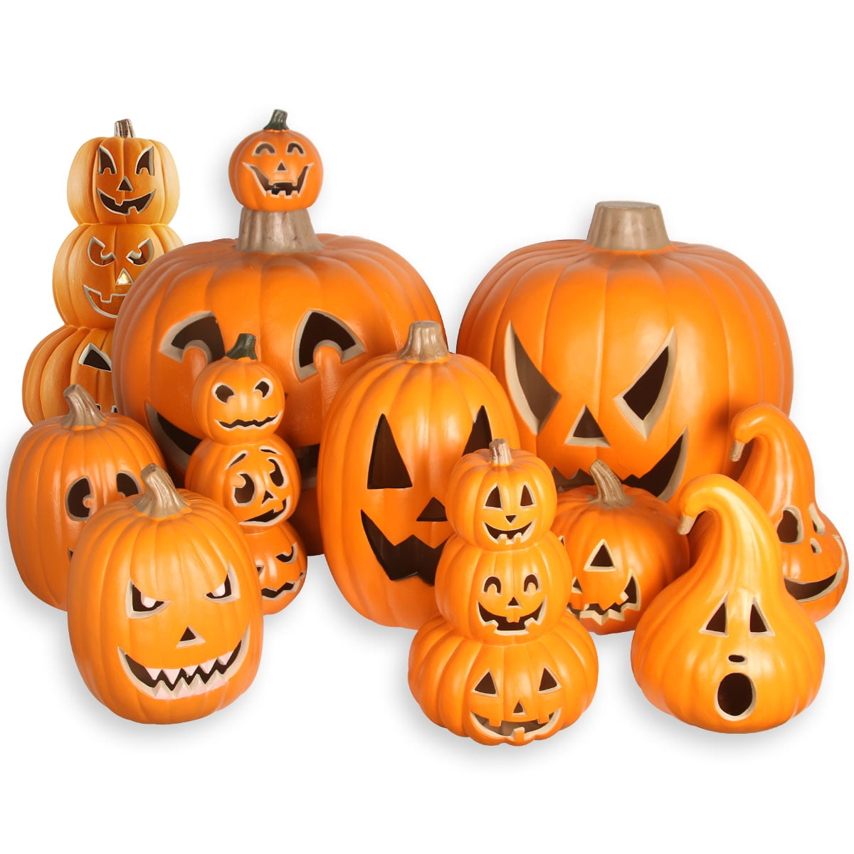 15 Inch Large LED Jack O Lantern - Perfect For Garden, Patio & Front Door Halloween Decor