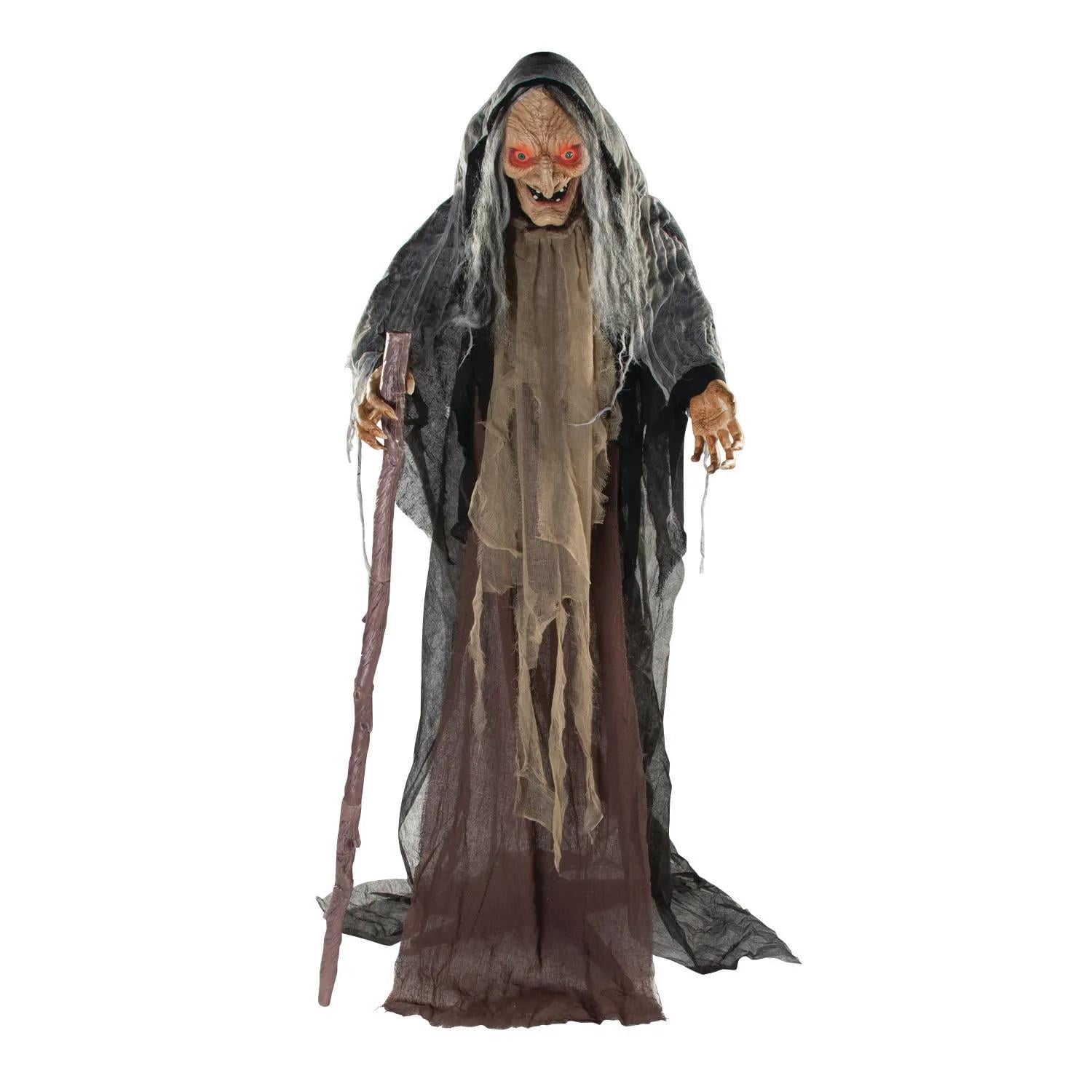 Fun Express 5-Foot Animated Standing Witch Creepy Halloween Decoration