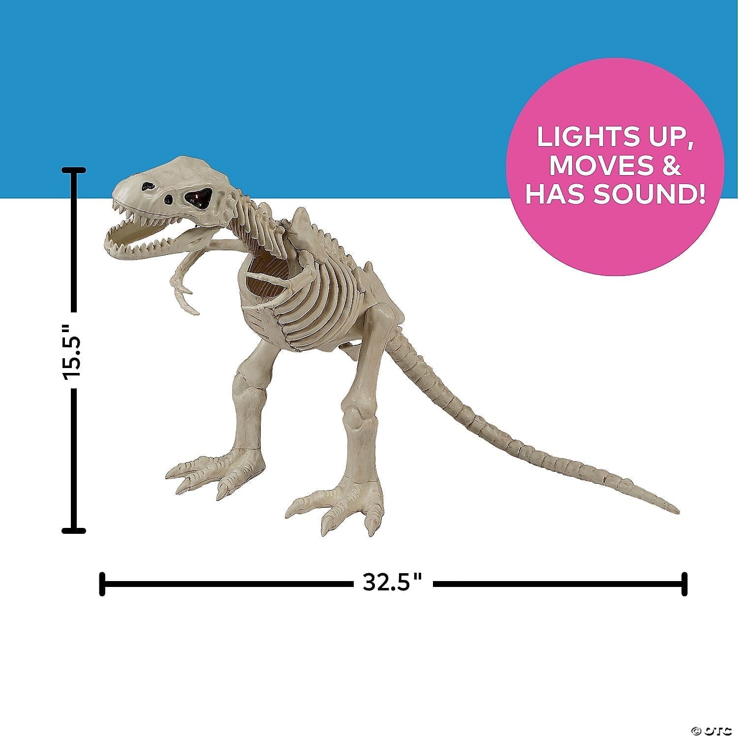 USA SEW81896 18.5 in. Animated Light-Up Tiger Skeleton Halloween Decoration