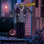 7FT Halloween Animatronic Werewolf w/ Werewolf Barking Sound The Sound Activated Halloween Prop