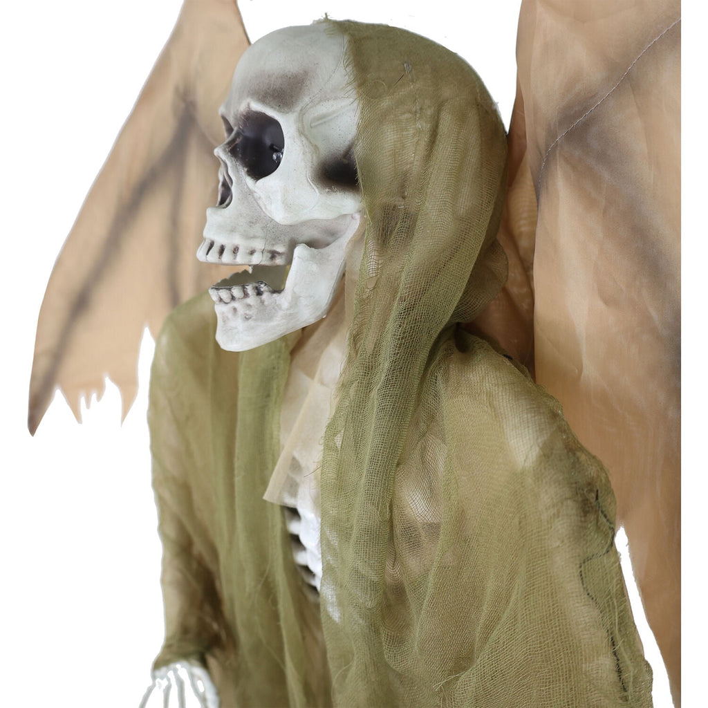 5.5 ft Life-size Animatronic Reaper with Wings, Halloween Decoration, HHWINGSKEL-4FLSA