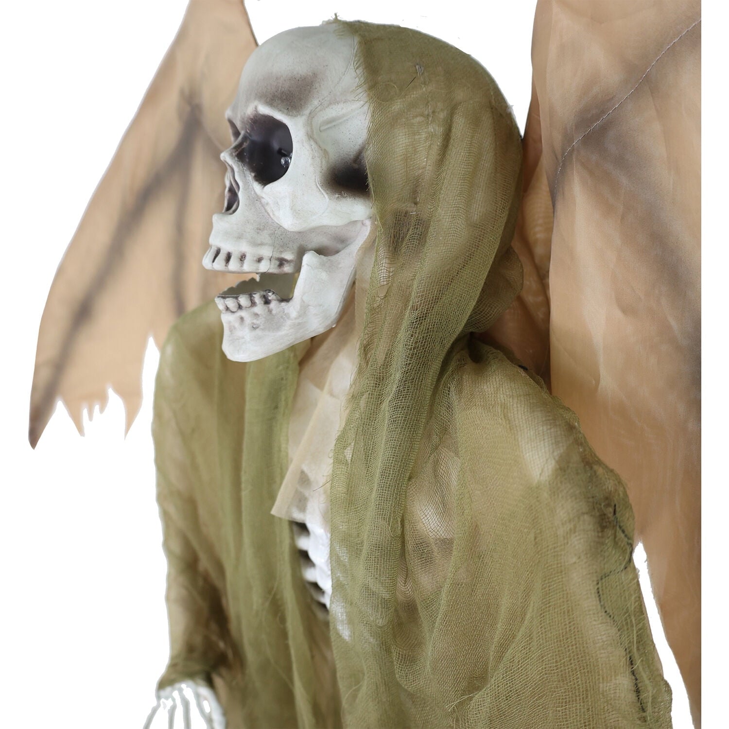 5.5 ft Life-size Animatronic Reaper with Wings, Halloween Decoration, HHWINGSKEL-4FLSA