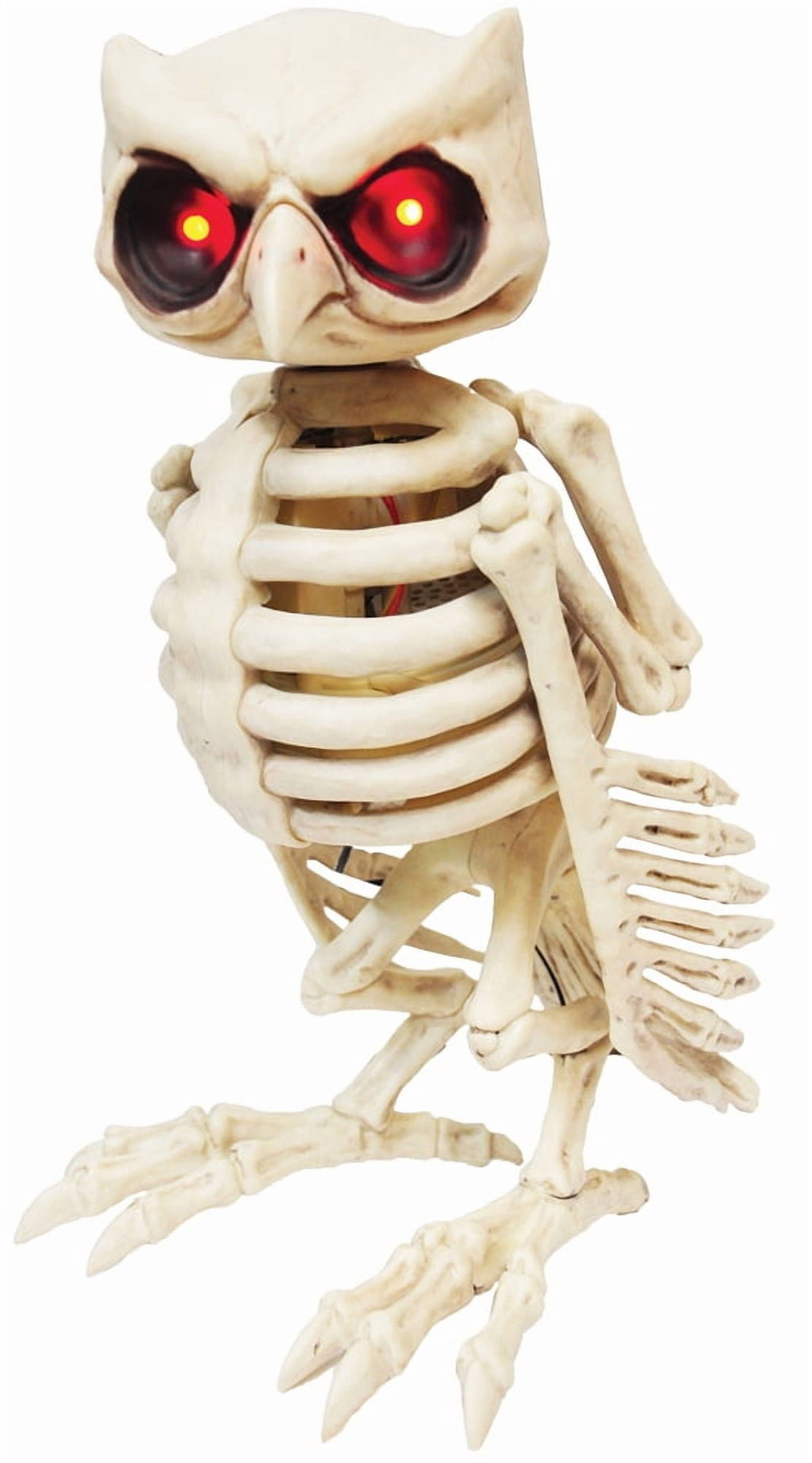 14" Animated Owl Skeleton Halloween Decoration