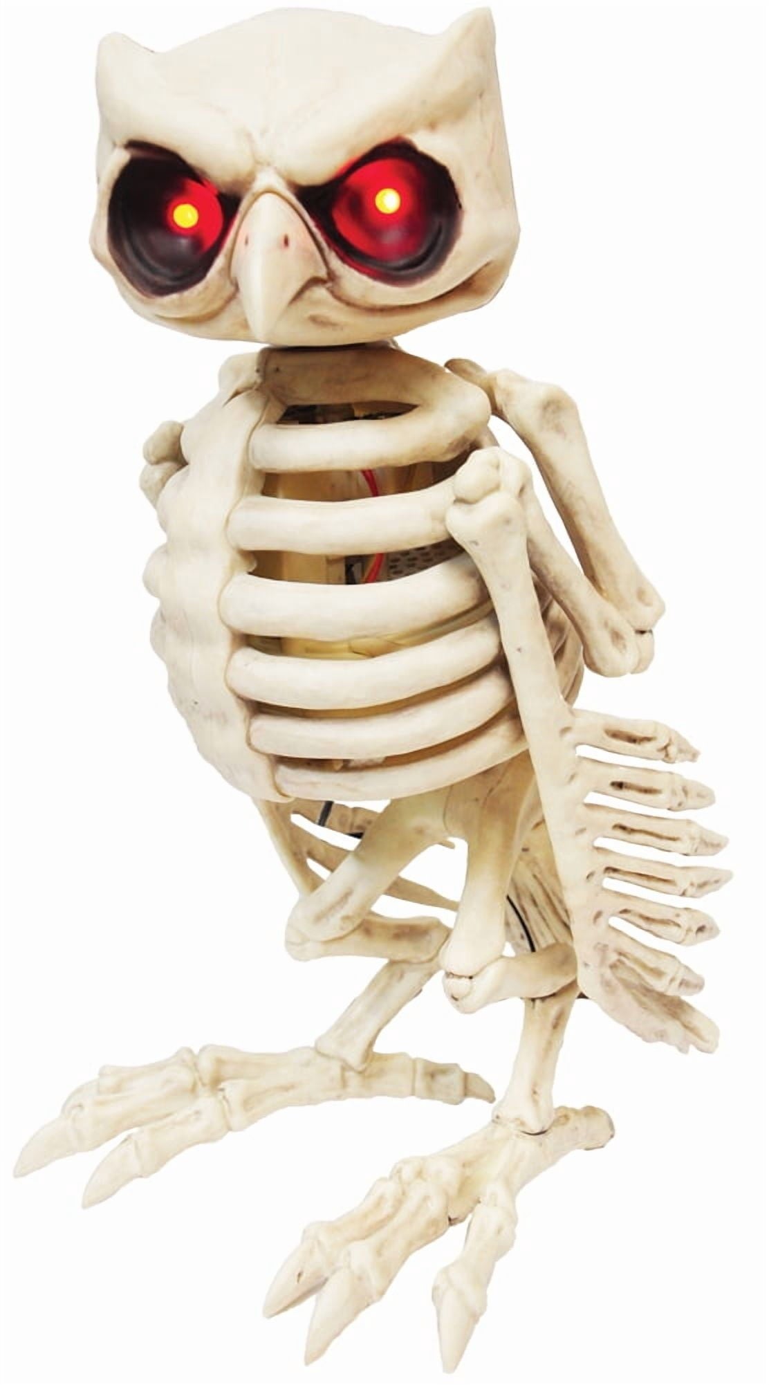 14" Animated Owl Skeleton Halloween Decoration