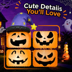 8ft Halloween Inflatable, Stacked Pumpkins with Witch Hat and Built-in LED Lights, Outdoor Blow up Yard Decor for Lawn, Garden, Porch and Halloween Party, Orange