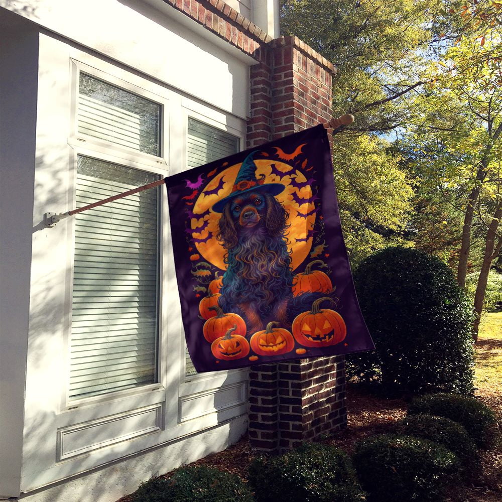 Halloween Boykin Spaniel Dog House Flag 28x40IN Double-Sided Polyester Decorative Sleeve Pole Flag for Outdoor Home Garden