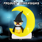 Costway 4.3 x 5.1 ft Inflatable Owl on Moon LED Lighted Halloween Decoration w/ Large Moon & Wizard Owl w/ Stakes & Sandbags