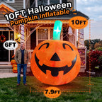 10ft Halloween Inflatable Pumpkin Decoration with Built-in LED Lights, Outdoor Yard Blow up for Halloween Party, Yard, Garden, Lawn