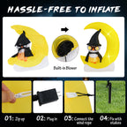 Costway 4.3 x 5.1 ft Inflatable Owl on Moon LED Lighted Halloween Decoration w/ Large Moon & Wizard Owl w/ Stakes & Sandbags