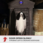 6.7 ft. Motion-Triggered Mausoleum Halloween Animatronic by Tekky, HHMAUSOLEUM-1FLSA