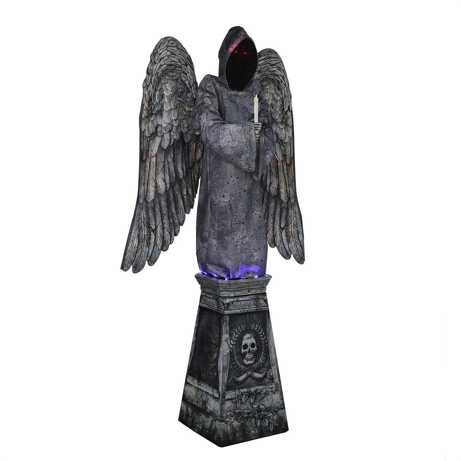 96" Cemetery Angel Animated Prop  Creepy Halloween Yard Decoration