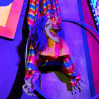 47 in Animatronic Hanging Upside Down Clown with Lights and Sound, Halloween Decoration, HHCLOWN-39HLSA