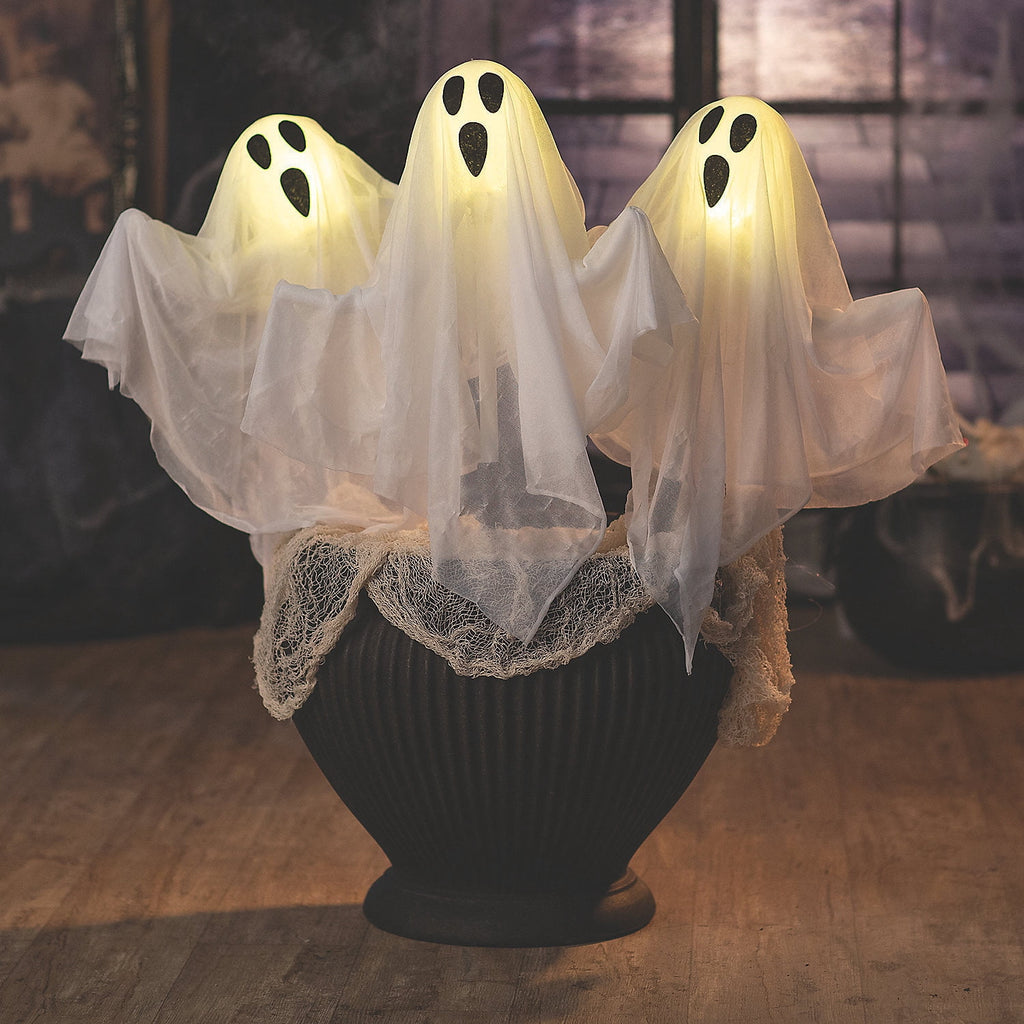 LED Outdoor Ghost Light Lawn Decoration for Halloween, 3 Pieces