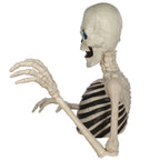 48" Halloween Giant Groundbreaker Skeleton with LED Light Moving Eyes, Creepy Sound Effect for Yard Porch Halloween Decoration