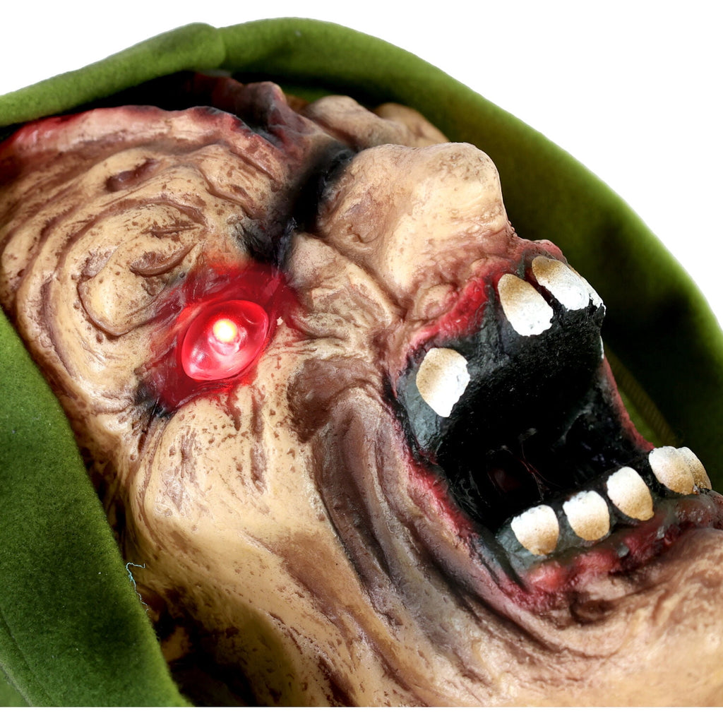 4.4 ft Voice-Sensor Impaled Zombie Halloween Animatronic, HHIMPZOMB-1FLSA