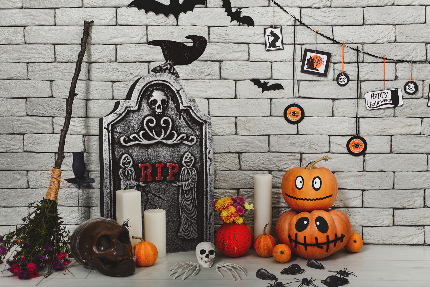 Nifti Nest 26 Pcs Halloween Decorations Graveyard Tombstones, Halloween Yard Decorations, Home Outdoor Party Favors
