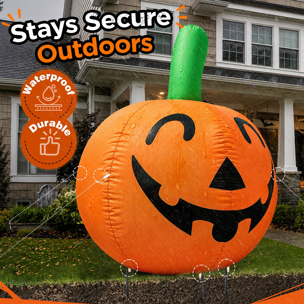 10ft Halloween Inflatable Pumpkin Decoration with Built-in LED Lights, Outdoor Yard Blow up for Halloween Party, Yard, Garden, Lawn