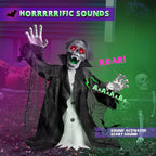 Halloween Zombie Groundbreaker Decorations Outdoor with Light and Sound, 2.3FT Motion and Sound Scary Deco Props for Outdoor,Yard,Lawn,Patio,Haunted House