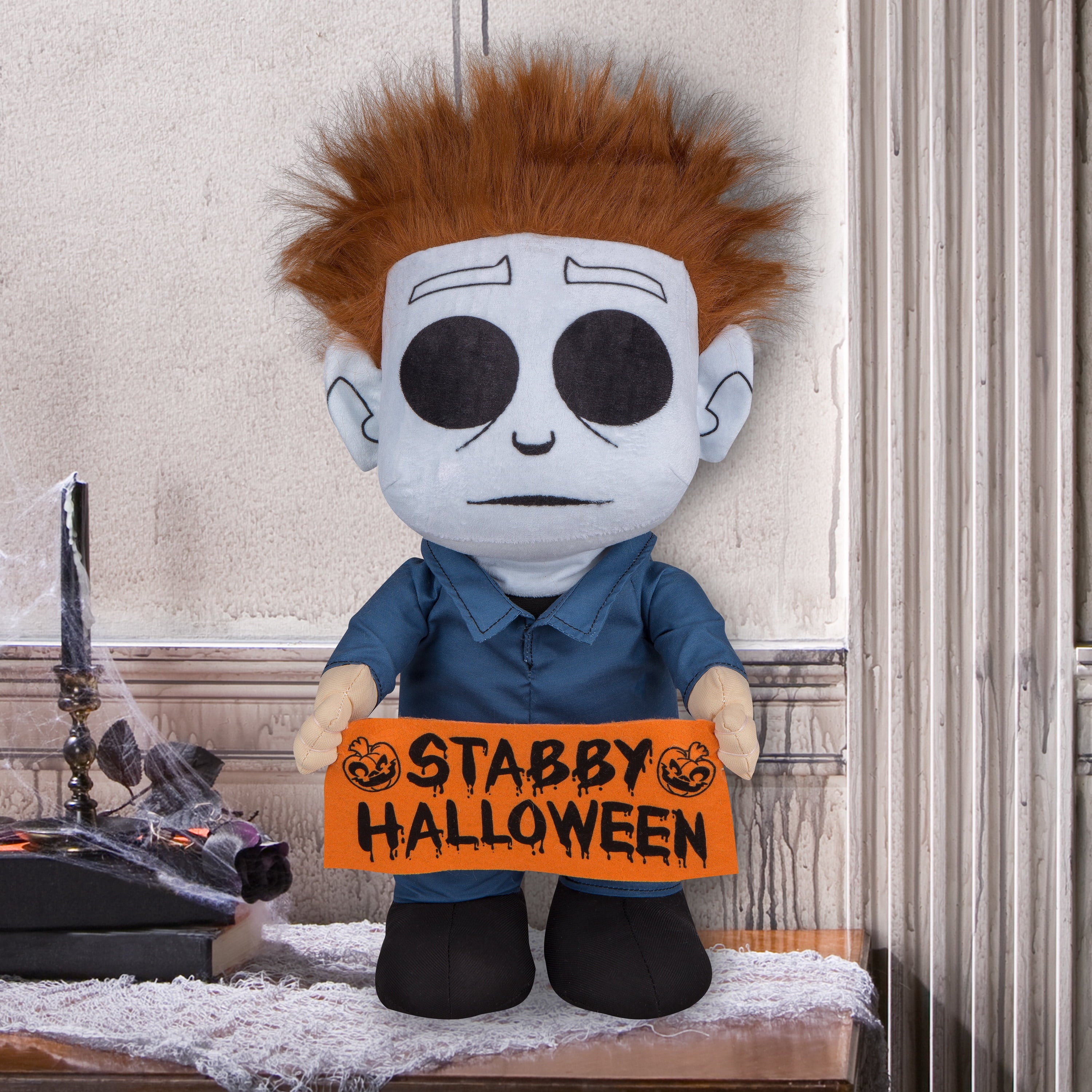 Universal Michael Myers in Blue Halloween Door Greeter Decoration, 18.5 in