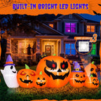 7.9FT Halloween Inflatable Pumpkin Ghost with Lights, Halloween Blow Ups Outdoor Decoration for Home Party