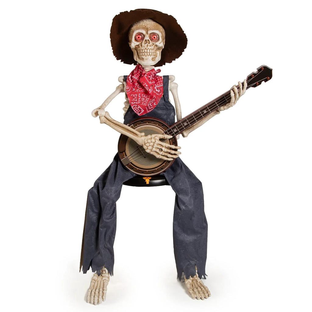 39" Animated Skeleton Playing Banjo Decoration
