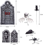Nifti Nest 26 Pcs Halloween Decorations Graveyard Tombstones, Halloween Yard Decorations, Home Outdoor Party Favors